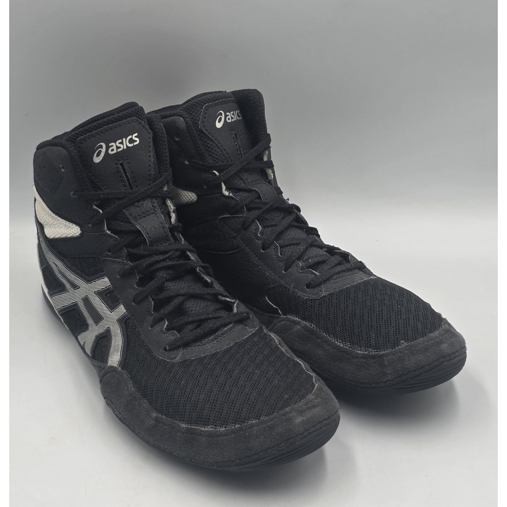 Asics MATFLEX 6 Black Silver White Wrestling Athletic Shoes 1081A021 Men's Sz 10